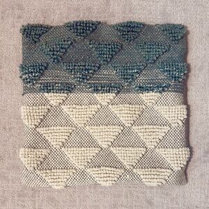 Cost Plus World Market Handwoven Triangle Accent Pillow Cover - Cream and Teal
